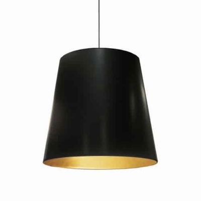 Oversized Drum 1 Light Tapered Drum Pendant with Black on Gold Shade
