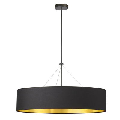 Pallavi 4 Light Incandescent Chandelier, Aged Brass with Black / Gold Shade