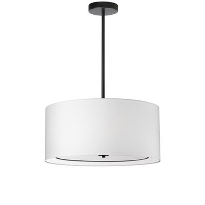 Porscha 4 Light Incandescent Pendant, Matte Black with White Shade