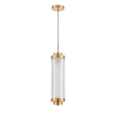 Peri 16W Pendant in Aged Brass w/ Clear Acrylic Diffuser
