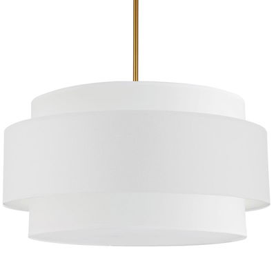 Priya 4 Light Incandescent Chandelier, Aged Brass with White Shade