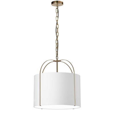 Quincy 1 Light Incandescent Pendant Gold with White Shade