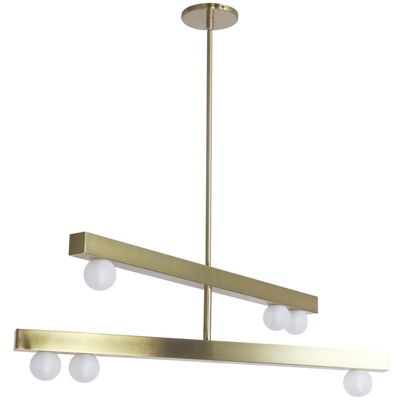 Raleigh 6 Light Aged Brass Chandelier w/ Frosted Glass