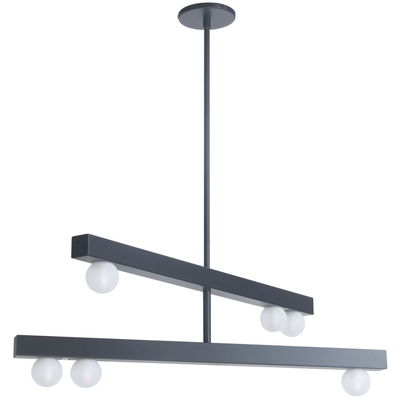 Raleigh 6 Light Matte Black Chandelier w/ Frosted Glass