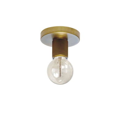 Roswell 1 Light Incandescent Flush Mount, Aged Brass