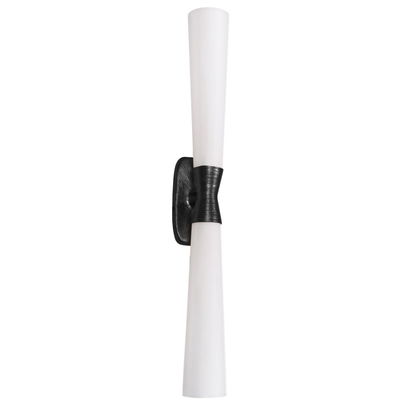Whitney 2 Light Wall Sconce in Matte Black w/ Opal Glass