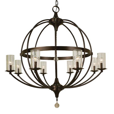 8-Light Brushed Nickel Compass Foyer Chandelier