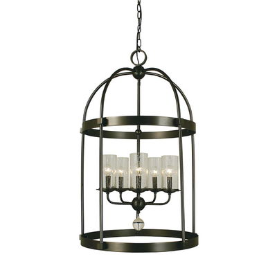 5-Light Antique Brass Compass Dining Chandelier