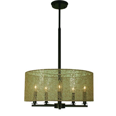 5-Light Antique Brass Chloe Dining Chandelier