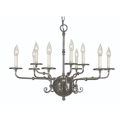9-Light Antique Silver Jamestown Dining Chandelier