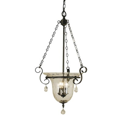 3-Light Brushed Nickel Carcassonne Foyer Chandelier