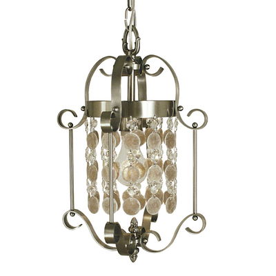 1-Light Brushed Nickel Naomi Mini Chandelier