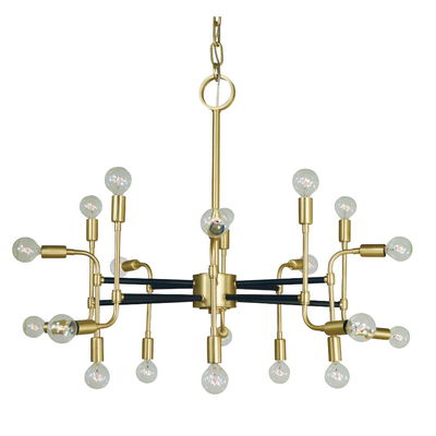 20-Light Polished Nickel/matte Black Fusion Chandelier