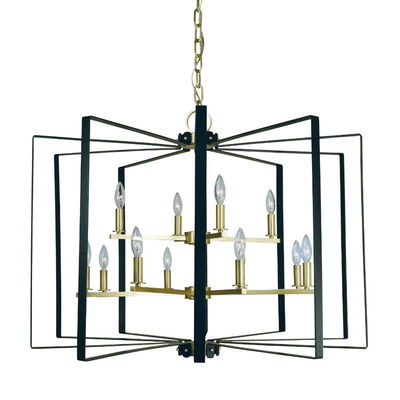 12-Light Polished Nickel/matte Black Camille Chandelier