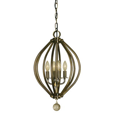 4-Light Antique Brass Chandelier