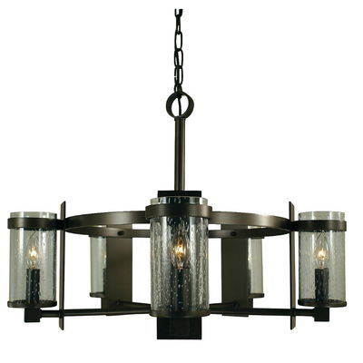 5-Light Antique Brass/clear Glass Hammersmith Chandelier