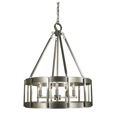 5-Light Antique Brass/matte Black Pantheon Pendant