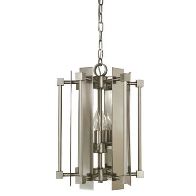4-Light Antique Brass/matte Black Louvre Chandelier