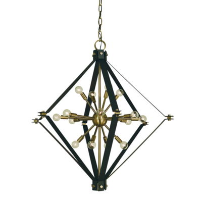 16-Light Antique Brass/matte Black Axis Foyer Chandelier