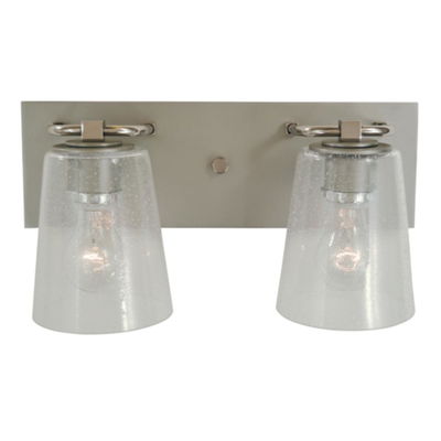 2-Light Satin Pewter/polished Nickel/clear Seedy Glass Mercer Bath Sconce