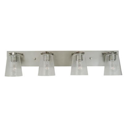 4-Light Satin Pewter/polished Nickel/clear Seedy Glass Mercer Bath Sconce