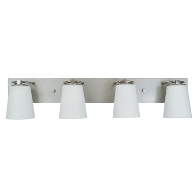4-Light Satin Pewter/polished Nickel/white Glass Mercer Bath Sconce