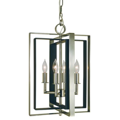 4-Light Antique Brass/matte Black Symmetry Mini Chandelier