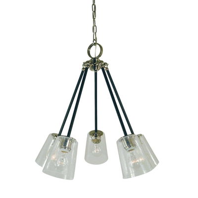 5 Light Antique Brass/matte Black Felix Chandelier