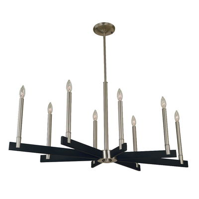8-Light Brushed Nickel/matte Black Jessica Dining Chandelier