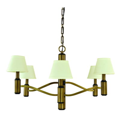 6-Light Antique Brass/matte Black Accents Hampton Dining Chandelier