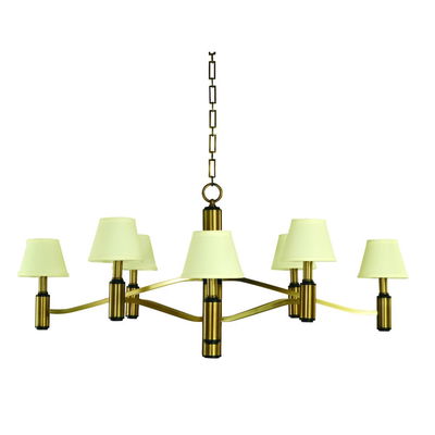8-Light Antique Brass/matte Black Accents Hampton Dining Chandelier