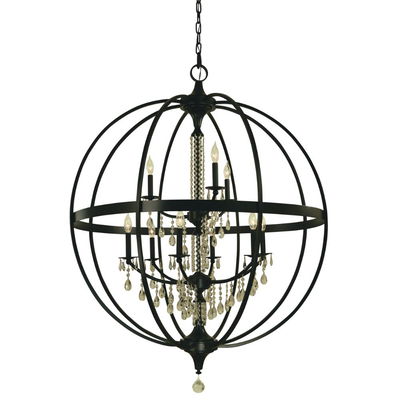 9-Light Matte Black Olivia Foyer Chandelier