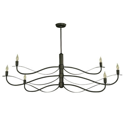 6-Light Iron Telluride Dining Chandelier