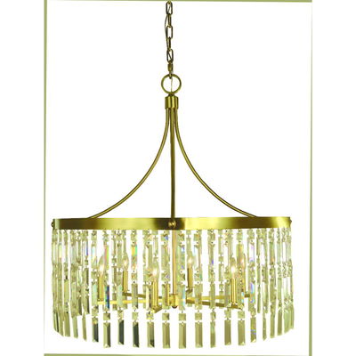 6-Light Brushed Brass Holly Dining Chandelier