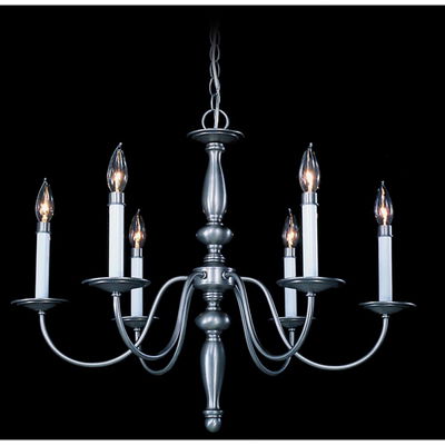 6-Light Satin Pewter Jamestown Dining Chandelier