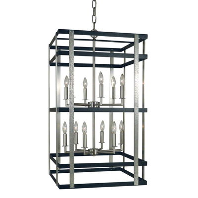 12-Light Brushed Nickel/matte Black Montreaux Chandelier