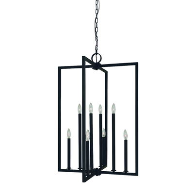 8-Light Matte Black Andrew Foyer Chandelier