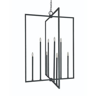 8-Light Matte Black Andrew Foyer Chandelier