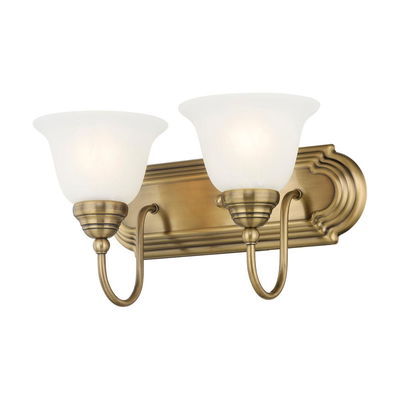 Belmont 2 Light Antique Brass Bath Light