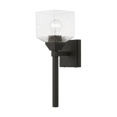 Aragon 1 Light Black Vanity Sconce