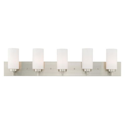 West Lake 5 Light Brushed Nickel Bath Light