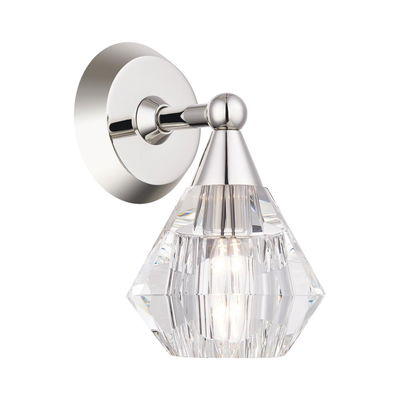 Brussels 1 Light Polished Nickel Crystal Single Sconce