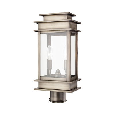 Princeton 2 Light Vintage Pewter Outdoor Post Top Lantern