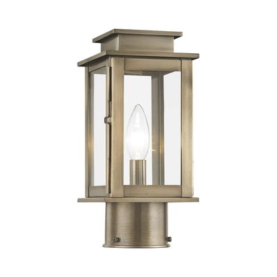 Princeton 1 Light Vintage Pewter Outdoor Post Top Lantern