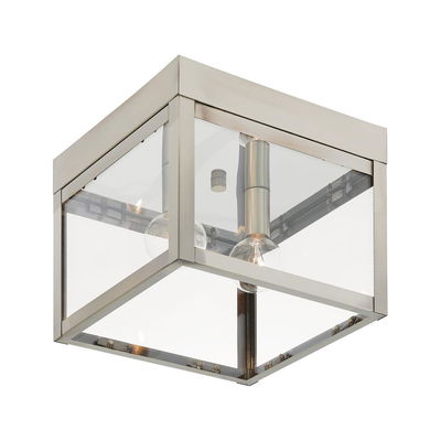 Nyack 2 Light Brushed Nickel Outdoor Ceiling Mount