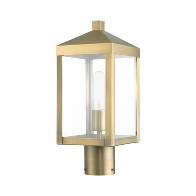 Nyack 1 Light Antique Brass Outdoor Post Top Lantern