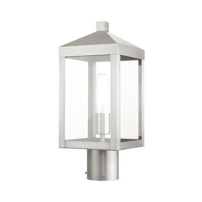 Nyack 1 Light Brushed Nickel Outdoor Post Top Lantern