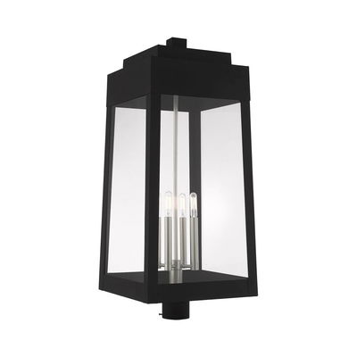 Oslo 4 Light Black Outdoor Post Top Lantern