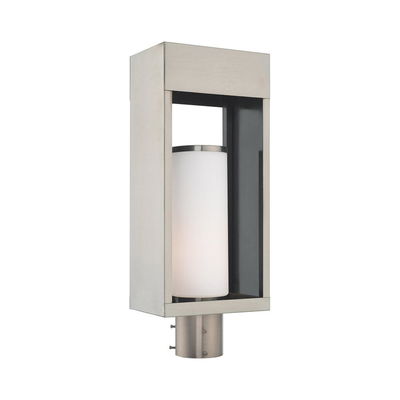 Bleecker 1 Light Brushed Nickel Outdoor Post Top Lantern