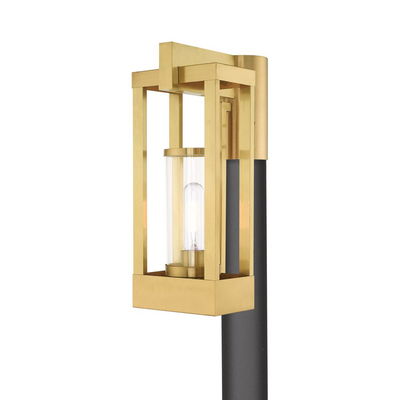 Delancey 1 Light Satin Brass Outdoor Post Top Lantern